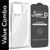 For Apple iPhone 16 Pro Max Combo with Back Cover and 9H Tempered Glass (Lifetime Anti-Yellow | Sleek Hard Crystal | Oleophobic Coating Screen Glass)
