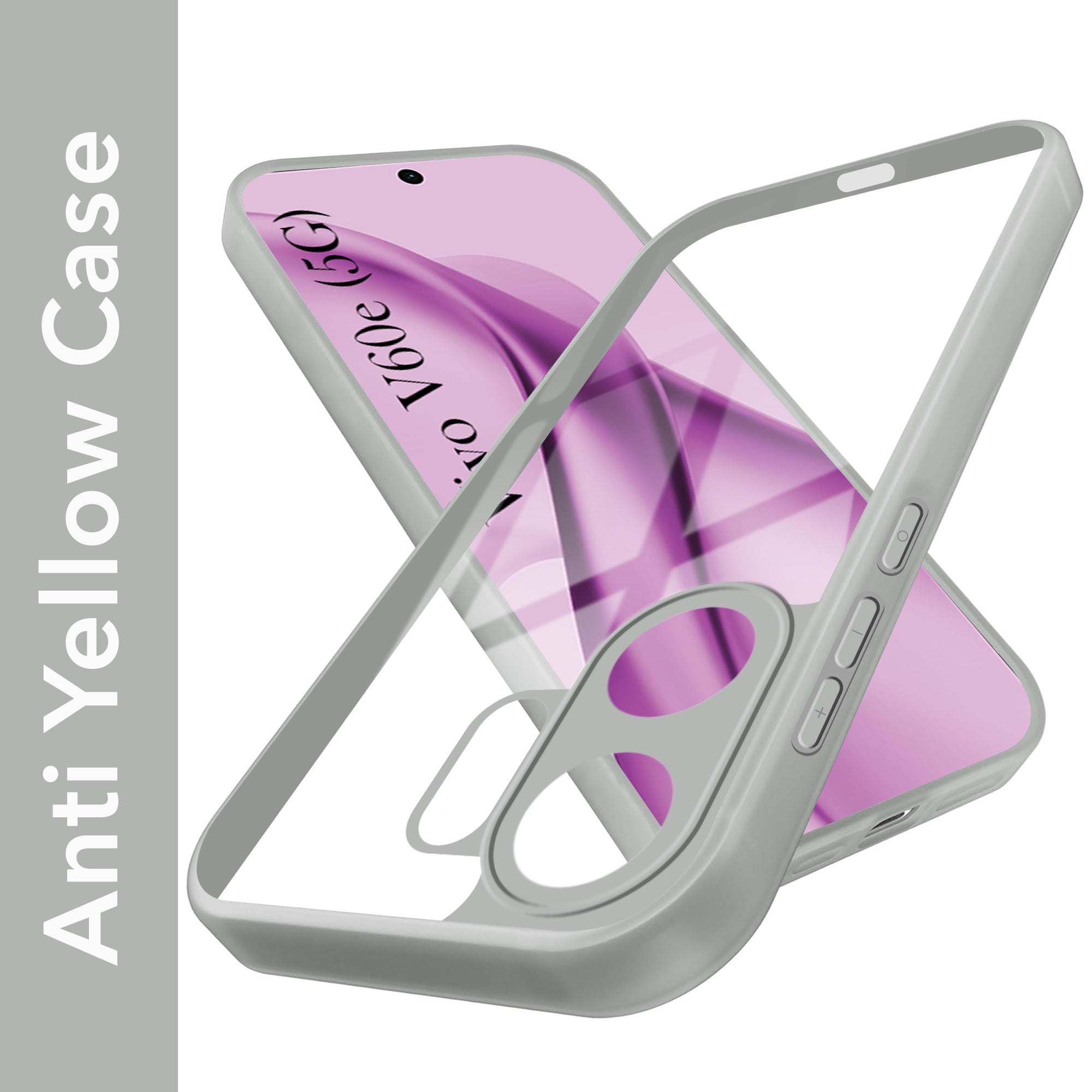 For Vivo V60e Back Cover Case Ultra-Hybrid (Lifetime Anti Yellow | Anti Scratch | Crystal Clear Shockproof)