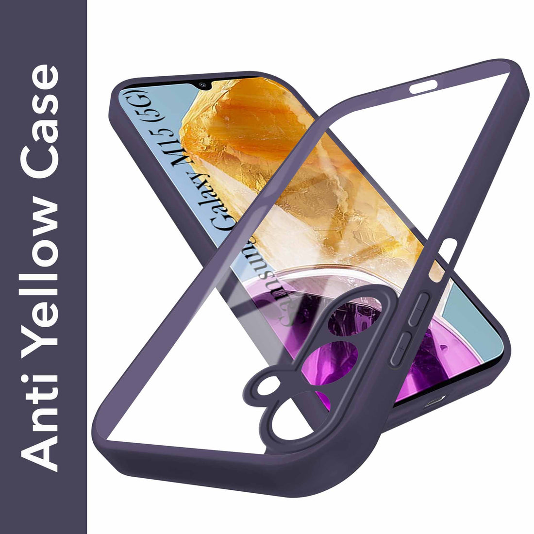 For Samsung Galaxy M15 5G Back Cover Case Ultra-Hybrid  (Lifetime Anti Yellow | Anti Scratch | Crystal Clear Shockproof)