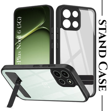 For Oneplus Nord 6 Back Cover Case (Built-in Stand | Lifetime Anti Yellow | Kickstand Shockproof | Camera Protection | MagSafe Compatible)