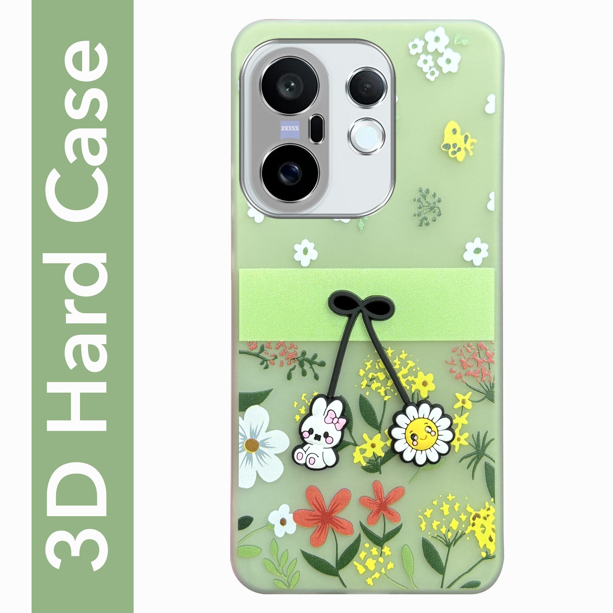 For Vivo X200 FE Back Cover Case (3D Cute Cartoons | Hard Back Side Soft | Matte Premium Finish | HD Printing)
