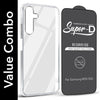 For Samsung Galaxy M35 5G Combo with Back Cover and 9H Tempered Glass (Lifetime Anti-Yellow | Sleek Hard Crystal | Oleophobic Coating Screen Glass)