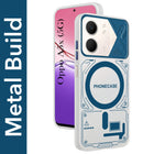 For Oppo A5X Metallic Back Cover Case (Metallic Camera Protection & Buttons | Translucent Milky Shade | Hard Polycarbonate)