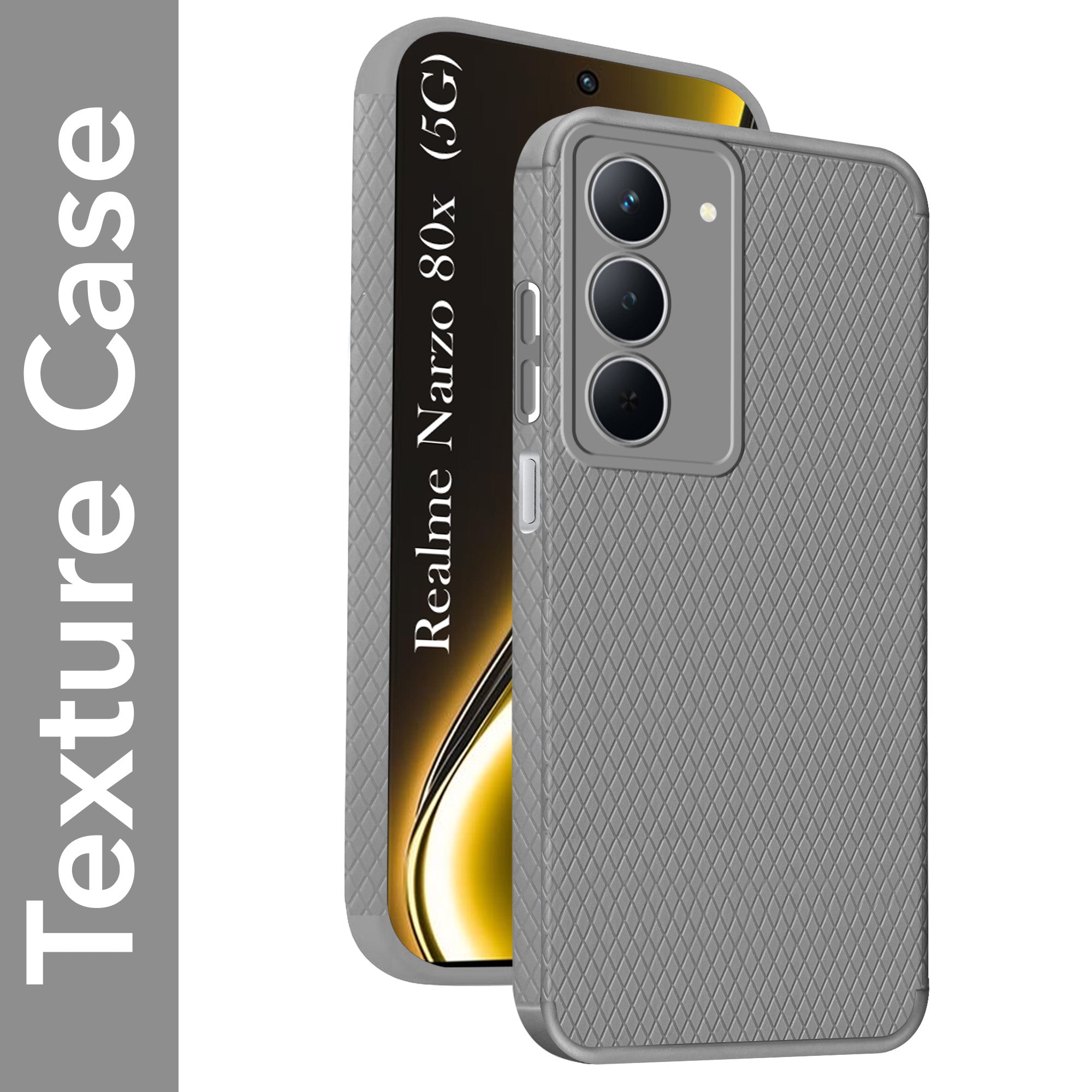 For Realme Narzo 80x Back Cover Case (Liquid Silicone | Side Grip | Camera Protection)