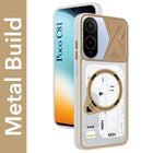 For Poco C81 5G Metallic Back Cover Case (Metallic Camera Protection & Buttons | Translucent Milky Shade | Hard Polycarbonate)