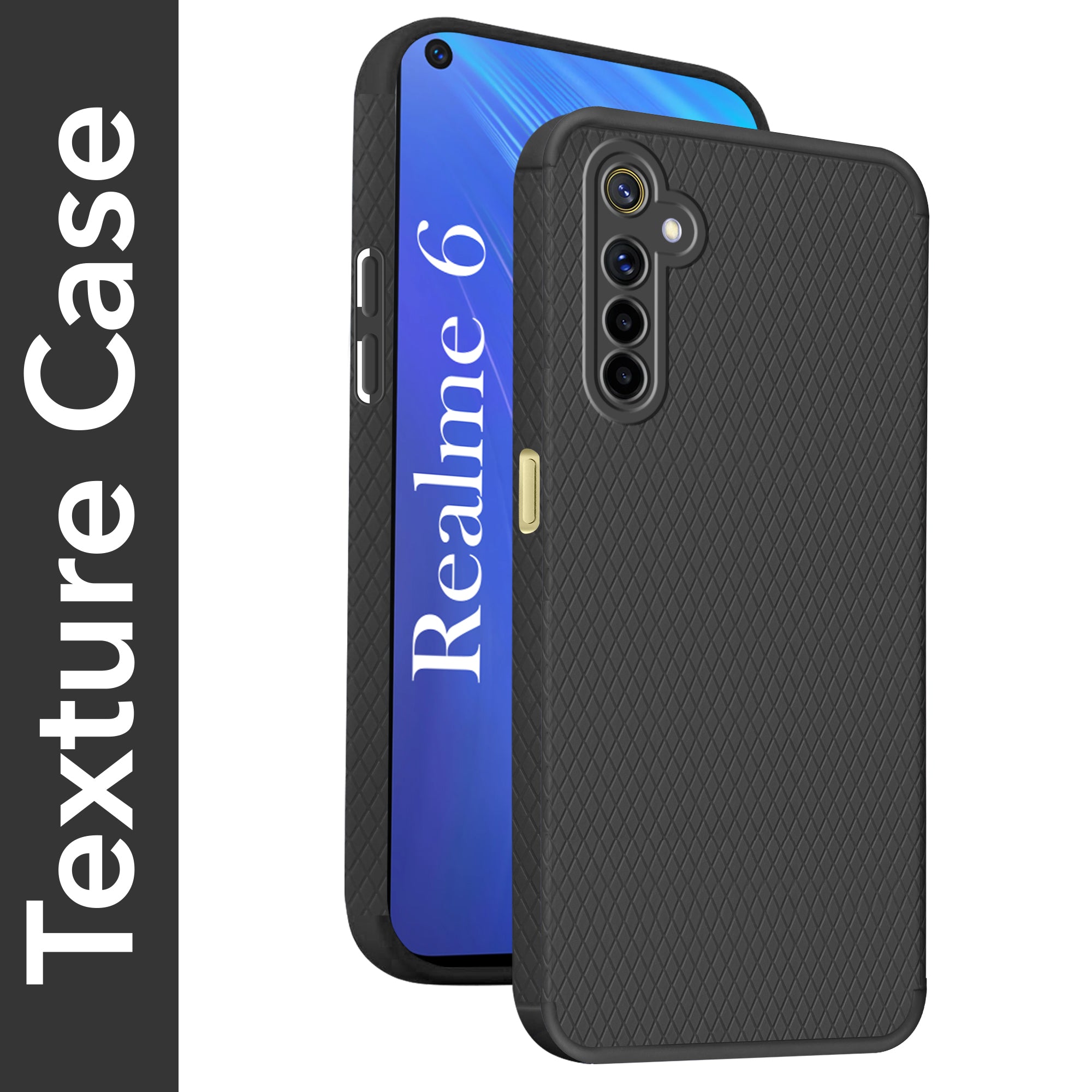 For Realme 6 Back Cover Case Liquid Silicone (Camera Protection | Side Grip Texture | Soft and Flexible)