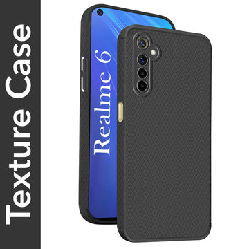For Realme 6 Back Cover Case Liquid Silicone (Camera Protection | Side Grip Texture | Soft and Flexible)