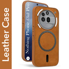 For Nothing Phone 3A Pro 5G Back Cover Case Leather Finish (MagSafe Compatible Wireless Charging | Soft Touch | Camera Bump Protection)