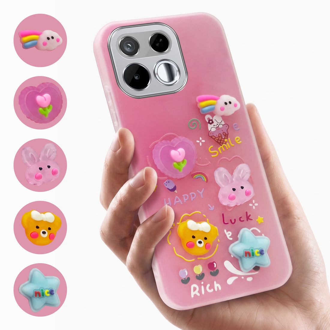 For Realme 16T 5G Back Cover Case (3D Cute Cartoons | Hard Back Side Soft | Matte Premium Finish | HD Printing)