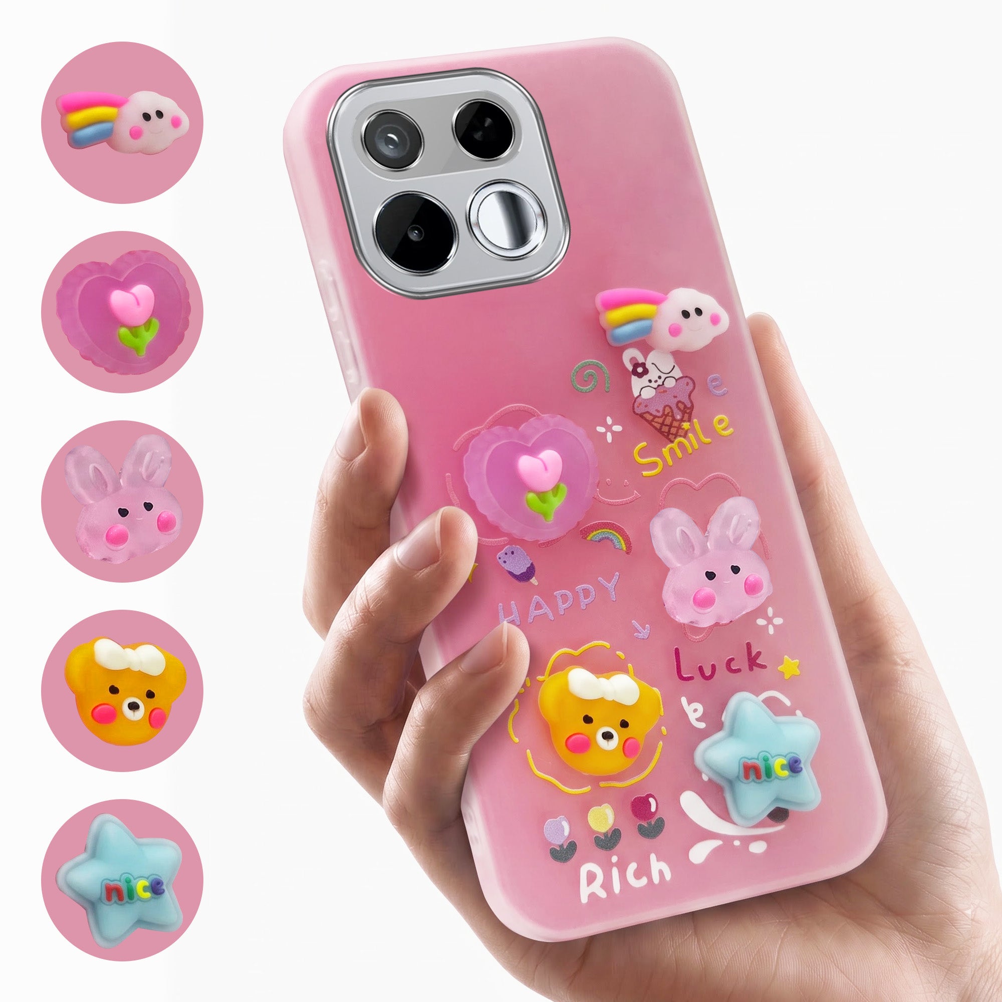For Realme 16T 5G Back Cover Case (3D Cute Cartoons | Hard Back Side Soft | Matte Premium Finish | HD Printing)