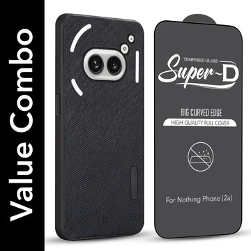 For Nothing Phone 2A 5G Combo (Textured Grip Design | Micro-Fiber Cloth Inside | Oleophobic Coating Screen Glass)