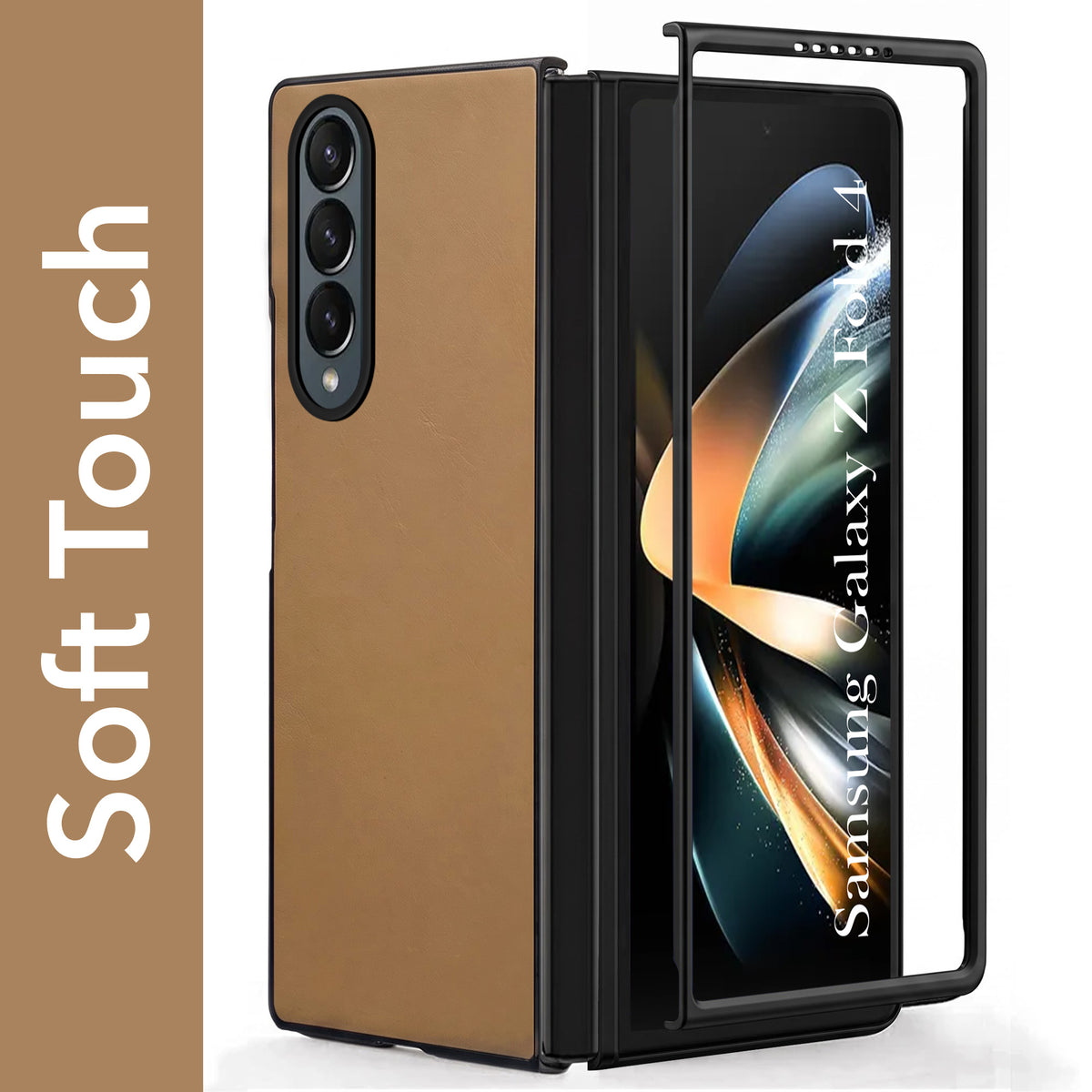 For Samsung Galaxy Z Fold 4 5G Premium Cover Case (Soft Leather Touch | Interior Protective Cloth | Slim 360* Protection)