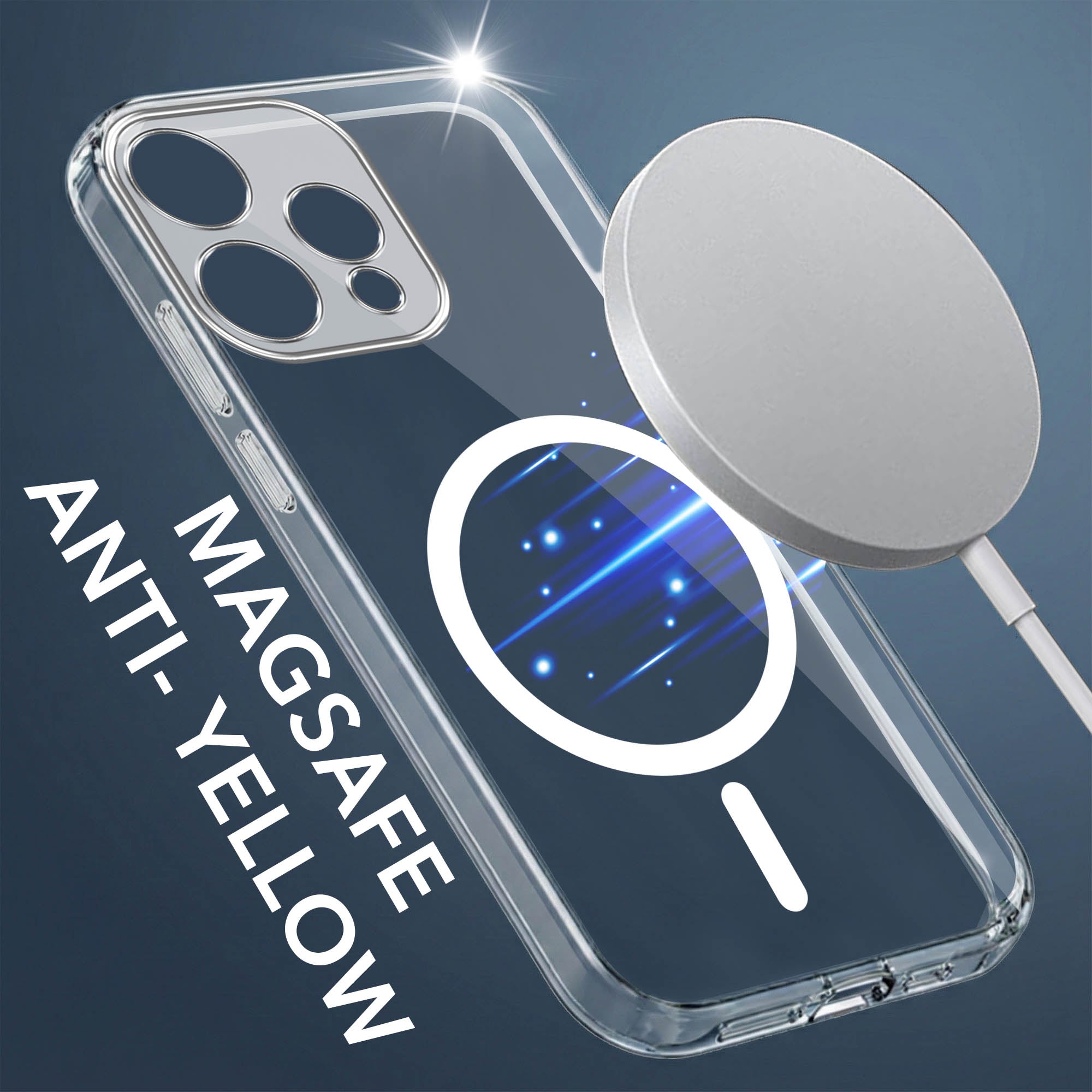 For Oppo Reno15 5G | Oppo Reno 15 5G Back Cover Case Lifetime Anti-Yellow MagSafe Compatible Clear (Sleek Hard Crystal | Shockproof and Camera Protection)