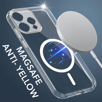 For Oppo Reno15 5G | Oppo Reno 15 5G Back Cover Case Lifetime Anti-Yellow MagSafe Compatible Clear (Sleek Hard Crystal | Shockproof and Camera Protection)