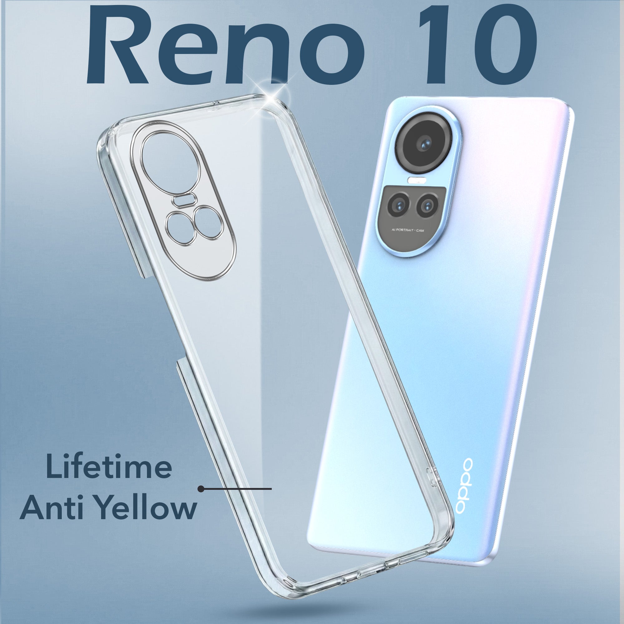 For Oppo Reno 10 5G | Oppo Reno 10 Pro 5G Back Cover Case (Hard Anti Yellow Clear Case | Drop & Camera Protection | Shockproof Polycarbonate)