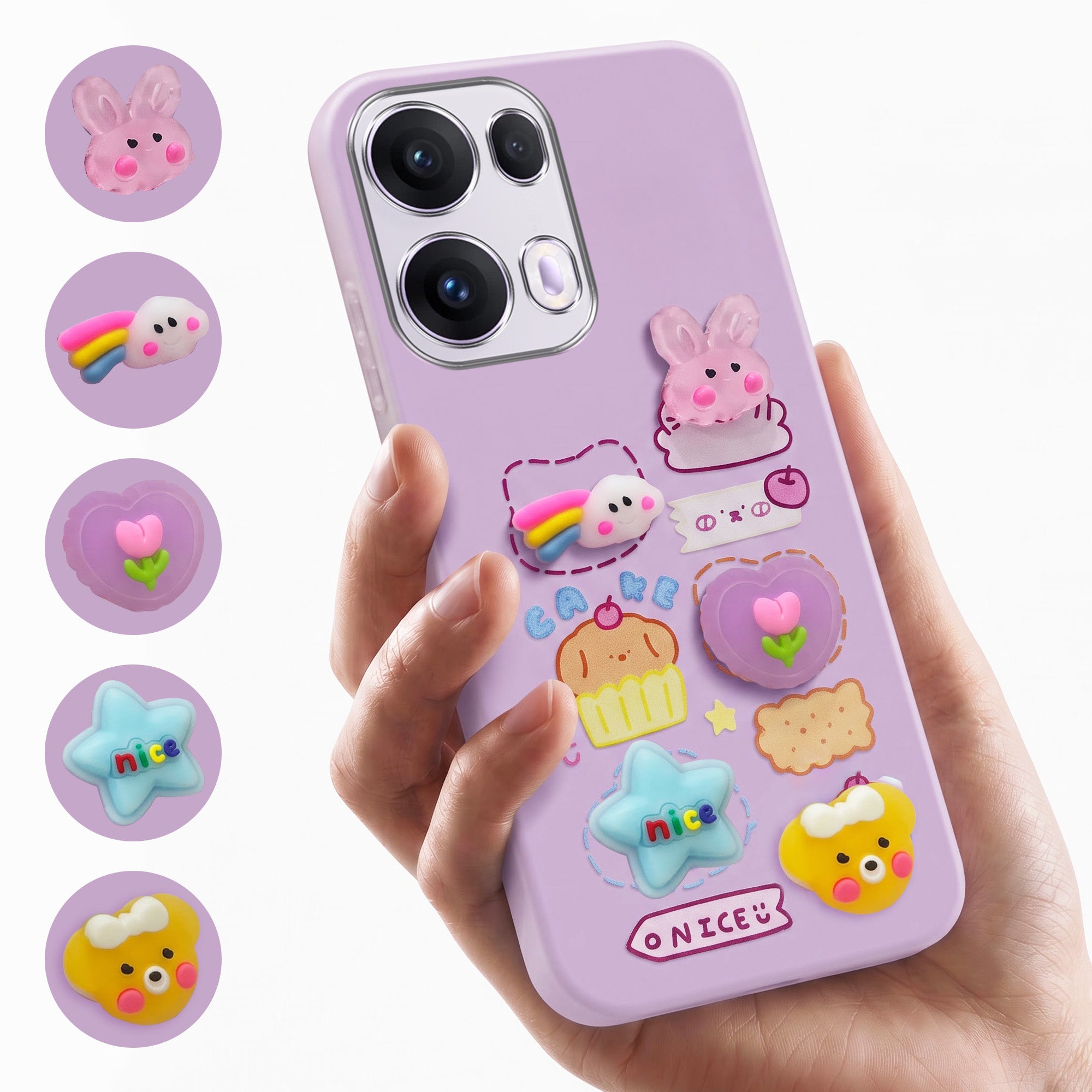 For Oppo Reno13 Pro 5G | Oppo Reno 13 Pro 5G Back Cover Case (3D Cute Cartoons | Hard Back Side Soft | Matte Premium Finish | HD Printing)