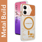 For Oppo A5X Metallic Back Cover Case (Metallic Camera Protection & Buttons | Translucent Milky Shade | Hard Polycarbonate)