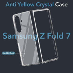 For Samsung Galaxy Z Fold 7  Back Cover Case Lifetime Anti-Yellow Clear (Sleek Hard Crystal | Shockproof and Camera Protection)