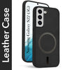For Samsung Galaxy S22 Back Cover Case Leather Finish (MagSafe Compatible Wireless Charging | Soft Touch | Camera Bump Protection)