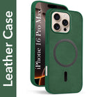 For Apple iPhone 16 Pro Max Back Cover Case (Sleek Leather Finish | MagSafe Compatible Wireless Charging | Camera Bump Protection)