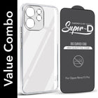 For Oppo Reno15 Pro 5G | Oppo Reno 15 Pro 5G Combo with Back Cover and 9H Tempered Glass (Lifetime Anti-Yellow | Sleek Hard Crystal | Oleophobic Coating Screen Glass)