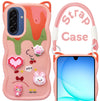 For Samsung Galaxy A17 | Samsung F17 | Samsung M17 5G Back Case Cover Strap (3D embossed Figures | Strap Holder | 360* Soft Cushion with Camera Bump)
