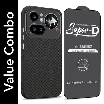 For Nothing Phone 4A Pro 5G Combo with Back Cover and 9H Tempered Glass (Liquid Silicone | Camera Protection | Oleophobic Coating Screen Glass)