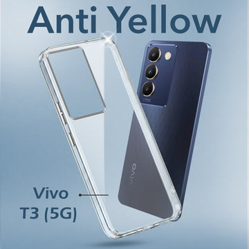For Vivo T3 5G Back Cover Case (Hard Anti Yellow Clear Case | Drop & Camera Protection | Shockproof Polycarbonate)