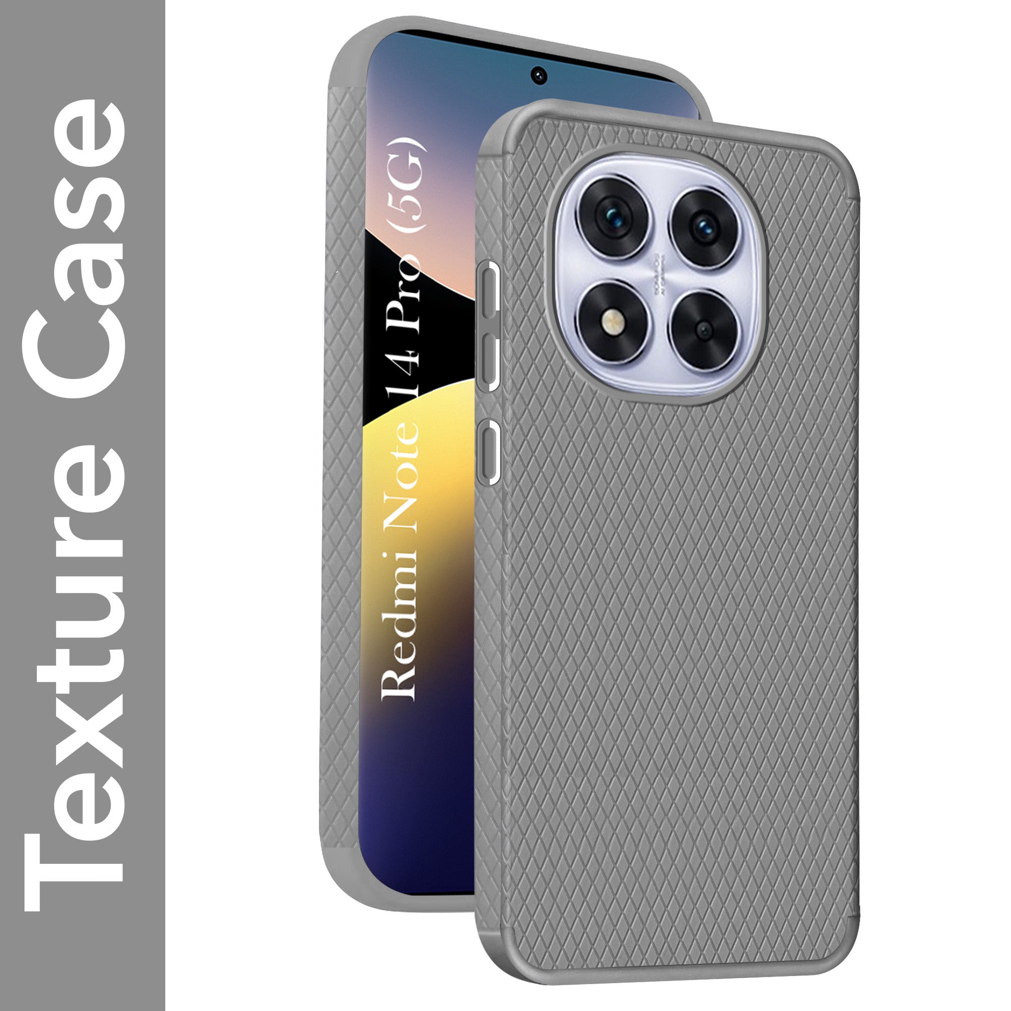 For Redmi Note 14 Pro Back Cover Case (Liquid Silicone | Side Grip | Camera Protection)