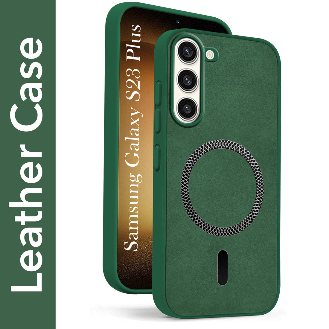 For Samsung Galaxy S23 Plus 5G Back Cover Case Leather Finish (MagSafe Compatible Wireless Charging | Soft Touch | Camera Bump Protection)