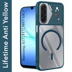 For Samsung Galaxy A17 | Samsung F17 | Samsung M17 5G Back Cover Case Lifetime Anti-Yellow Clear (Camera Protection | Side Grip | Wireless MagSafe Compatible)