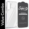 For Samsung Galaxy F70 Pro 5G Combo with Back Cover and 9H Tempered Glass (Lifetime Anti-Yellow | Sleek Hard Crystal | Oleophobic Coating Screen Glass)