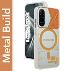 For Poco C85x 5G Metallic Back Cover Case (Metallic Camera Protection & Buttons | Translucent Milky Shade | Hard Polycarbonate)