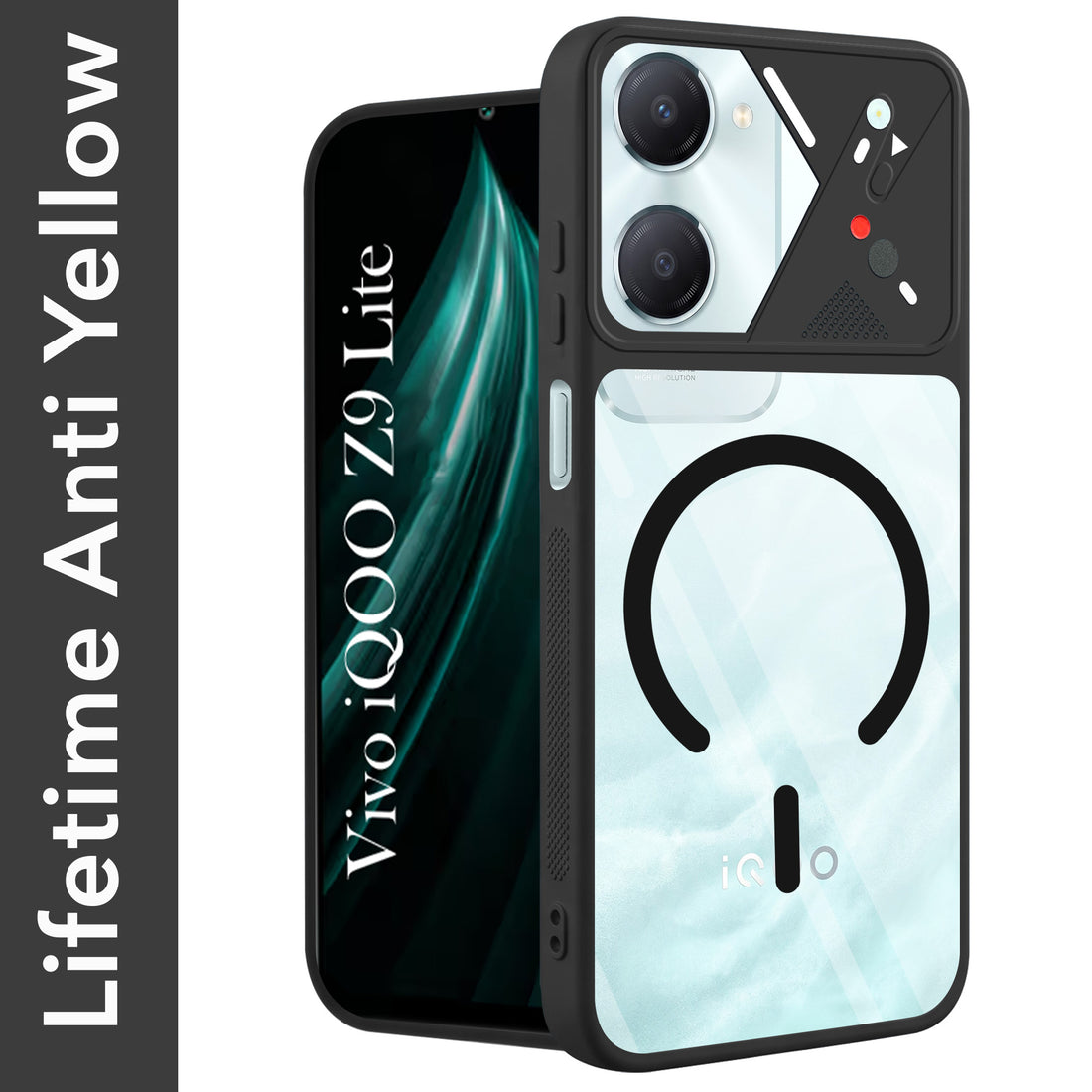 For Vivo iQOO Z9 Lite 5G Back Cover Case Lifetime Anti-Yellow Clear (Camera Protection | Side Grip | Wireless MagSafe Compatible)