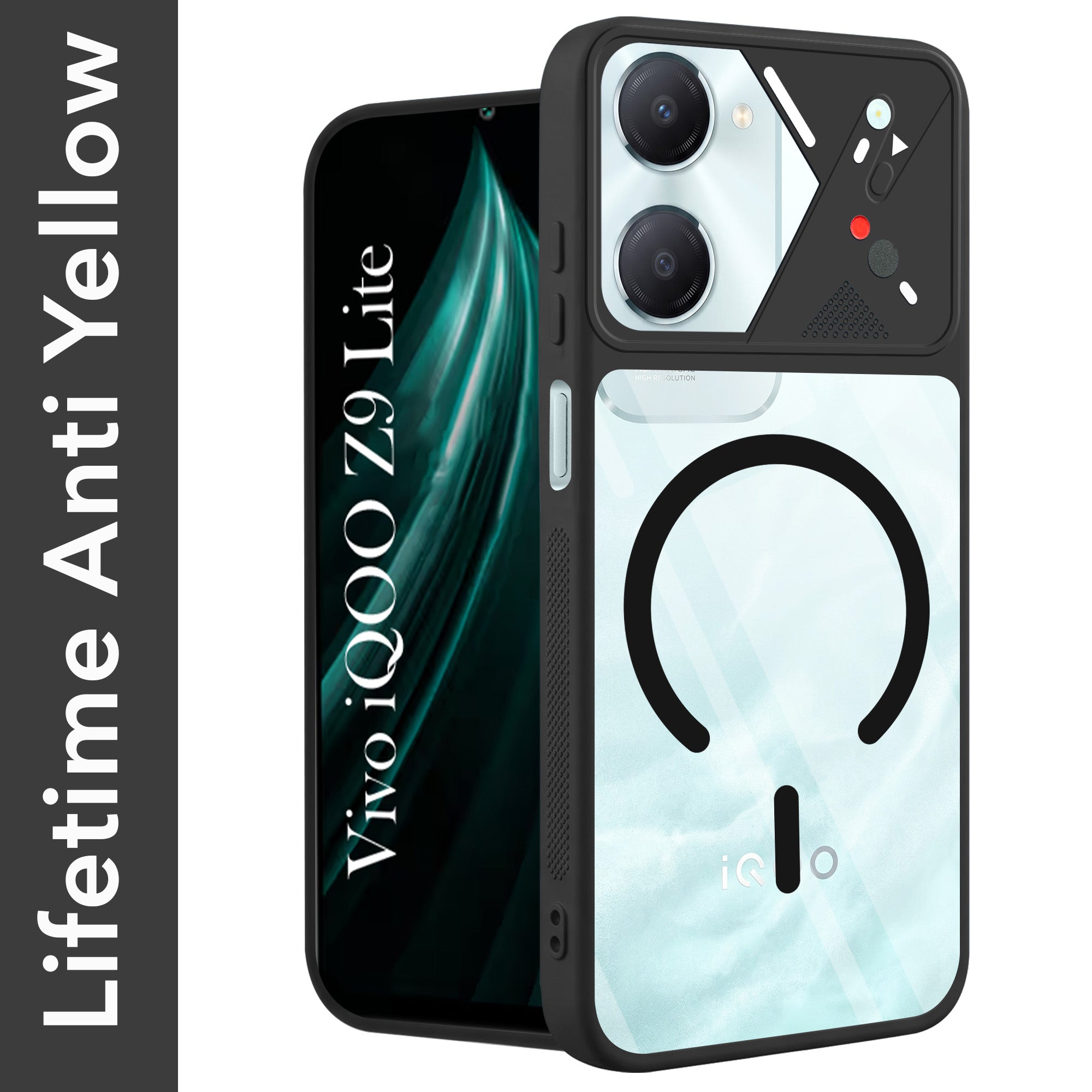 For Vivo iQOO Z9 Lite 5G Back Cover Case Lifetime Anti-Yellow Clear (Camera Protection | Side Grip | Wireless MagSafe Compatible)