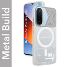 For Redmi A7 Pro 4G|5G Metallic Back Cover Case (Metallic Camera Protection & Buttons | Translucent Milky Shade | Hard Polycarbonate)