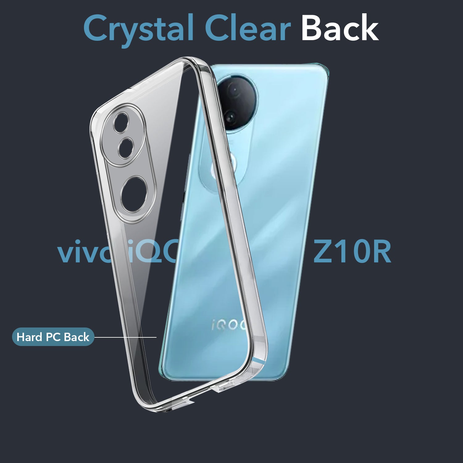 For Vivo iQOO Z10R Back Cover Case Lifetime Anti-Yellow Clear (Sleek Hard Crystal | Shockproof and Camera Protection)