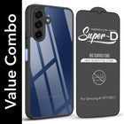 For Samsung Galaxy A17 | Samsung F17 | Samsung M17 5G Combo with Back Cover and 9H Tempered Glass ( Lifetime Anti-Yellow | Crystal Clear Shockproof | Oleophobic Coating Screen Glass)