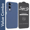 For Vivo Y19 | Vivo Y19e | Vivo T4 Lite Combo with Back Cover and 9H Tempered Glass (Liquid Silicone | Camera Protection | Oleophobic Coating Screen Glass)