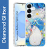 For Samsung Galaxy S25 Back Cover Case (Luxury Floral Glitter Cute Butterfly | Diamond Studded Camera Bump | Girls & Women Design)