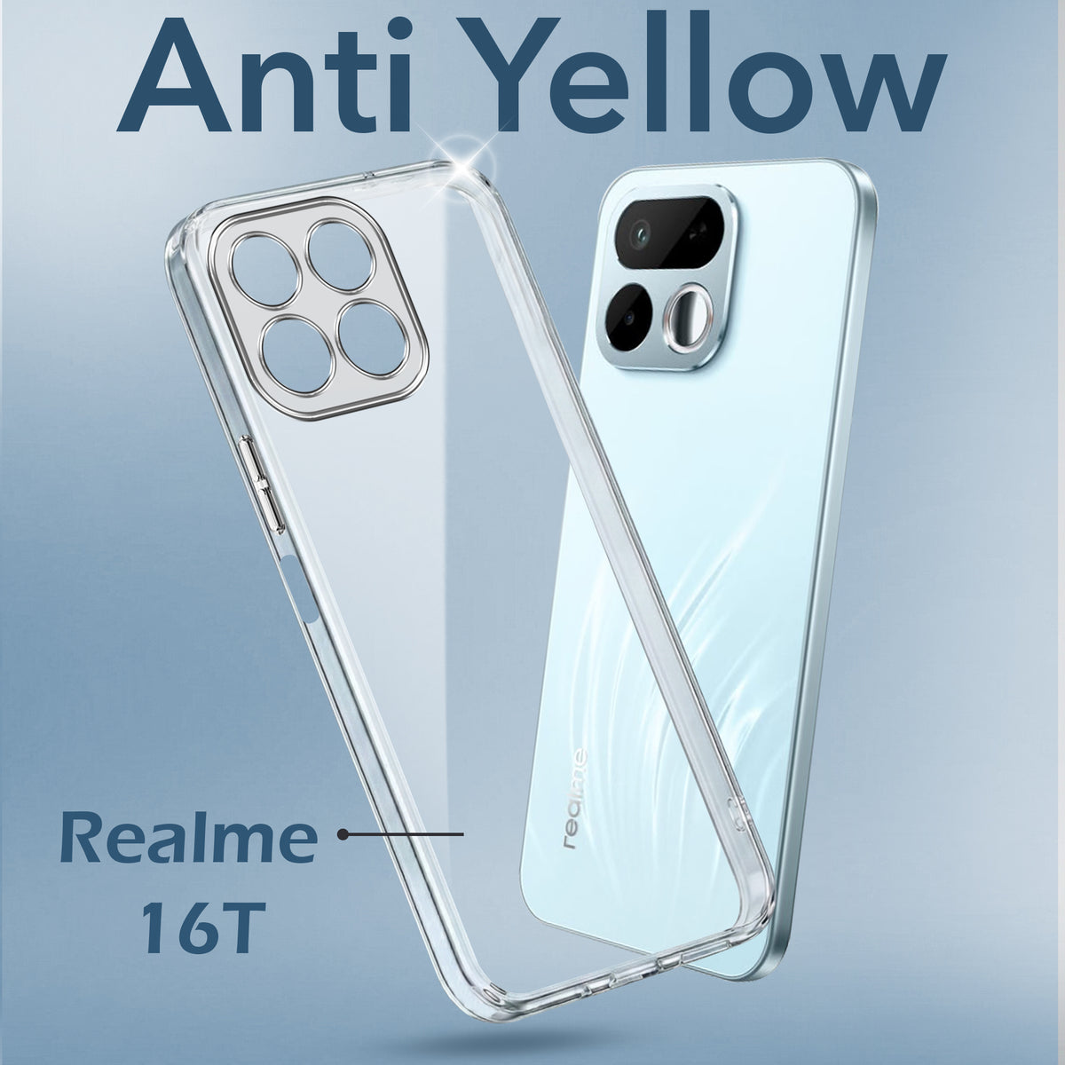 For Realme 16T 5G Back Cover Case Lifetime Anti-Yellow Clear (Sleek Hard Crystal | Shockproof and Camera Protection)