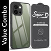 For OnePlus 13S Combo with Back Cover and 9H Tempered Glass (Lifetime Anti-Yellow | Crystal Clear Shockproof | Oleophobic Coating Screen Glass)