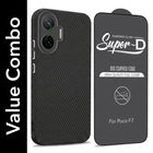 For Xiaomi Poco F7 5G Combo with Back Cover and 9H Tempered Glass (Liquid Silicone | Camera Protection | Oleophobic Coating Screen Glass)