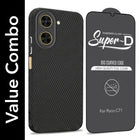 For Poco C71 Combo with Back Cover and 9H Tempered Glass (Liquid Silicone | Camera Protection | Oleophobic Coating Screen Glass) (Copy)