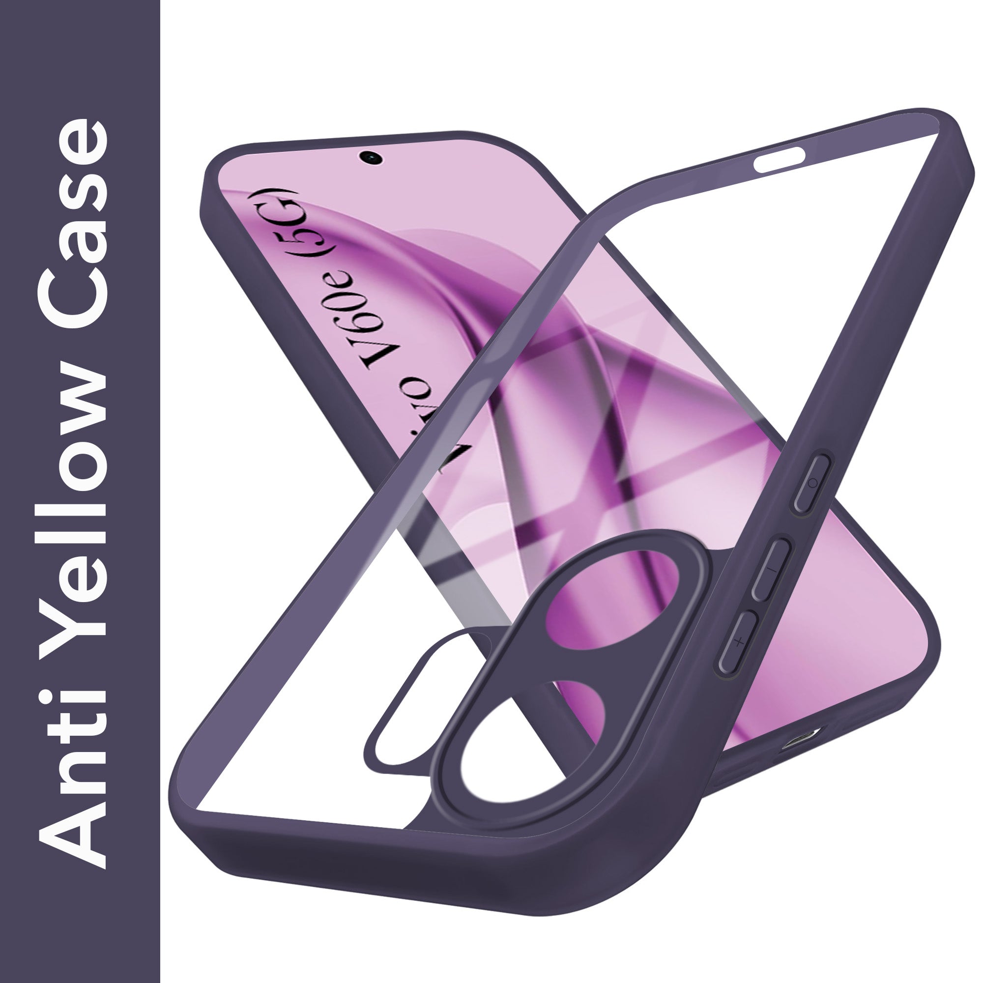 For Vivo V60e Back Cover Case Ultra-Hybrid (Lifetime Anti Yellow | Anti Scratch | Crystal Clear Shockproof)