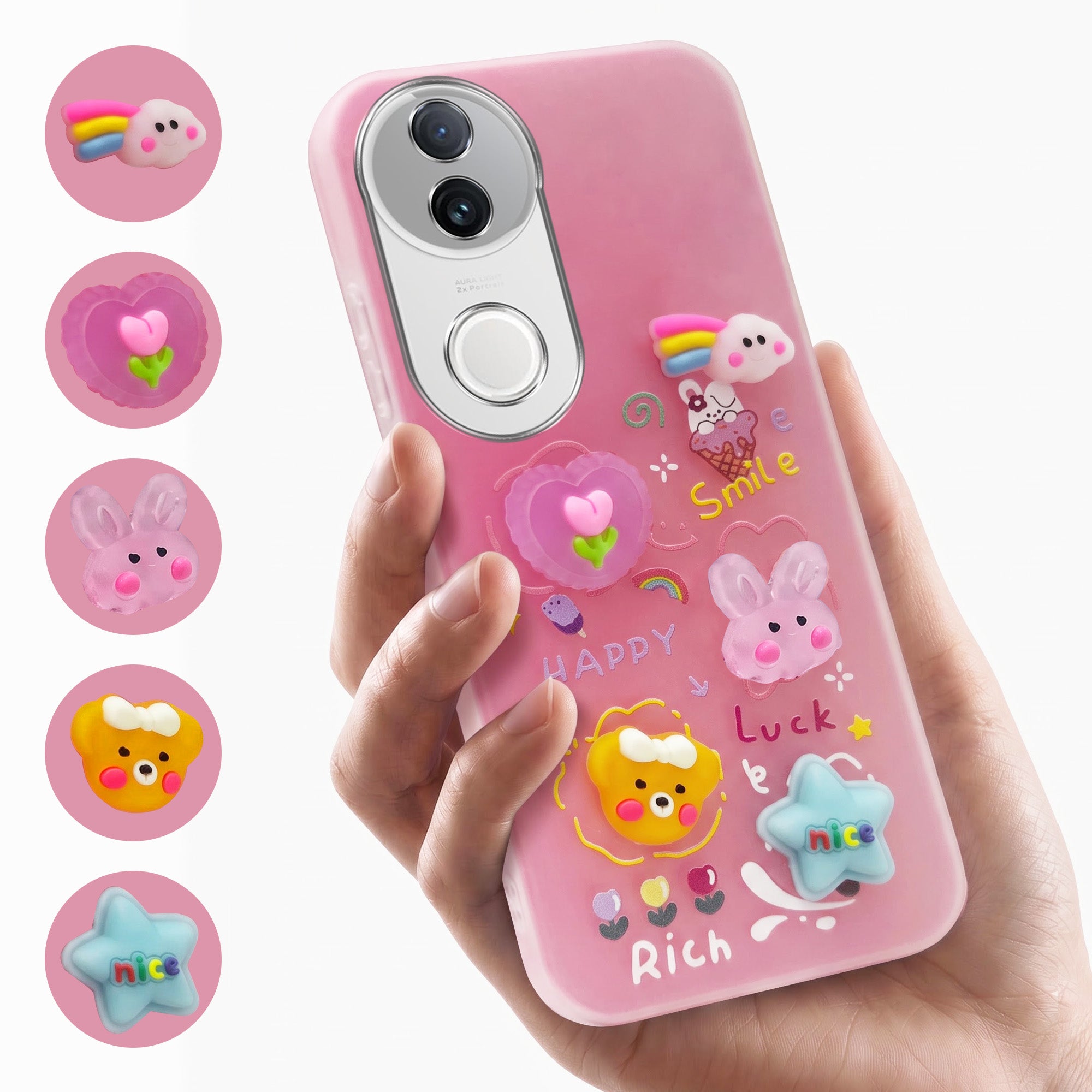 For Vivo iQOO Z10R Back Cover Case (3D Cute Cartoons | Hard Back Side Soft | Matte Premium Finish | HD Printing)