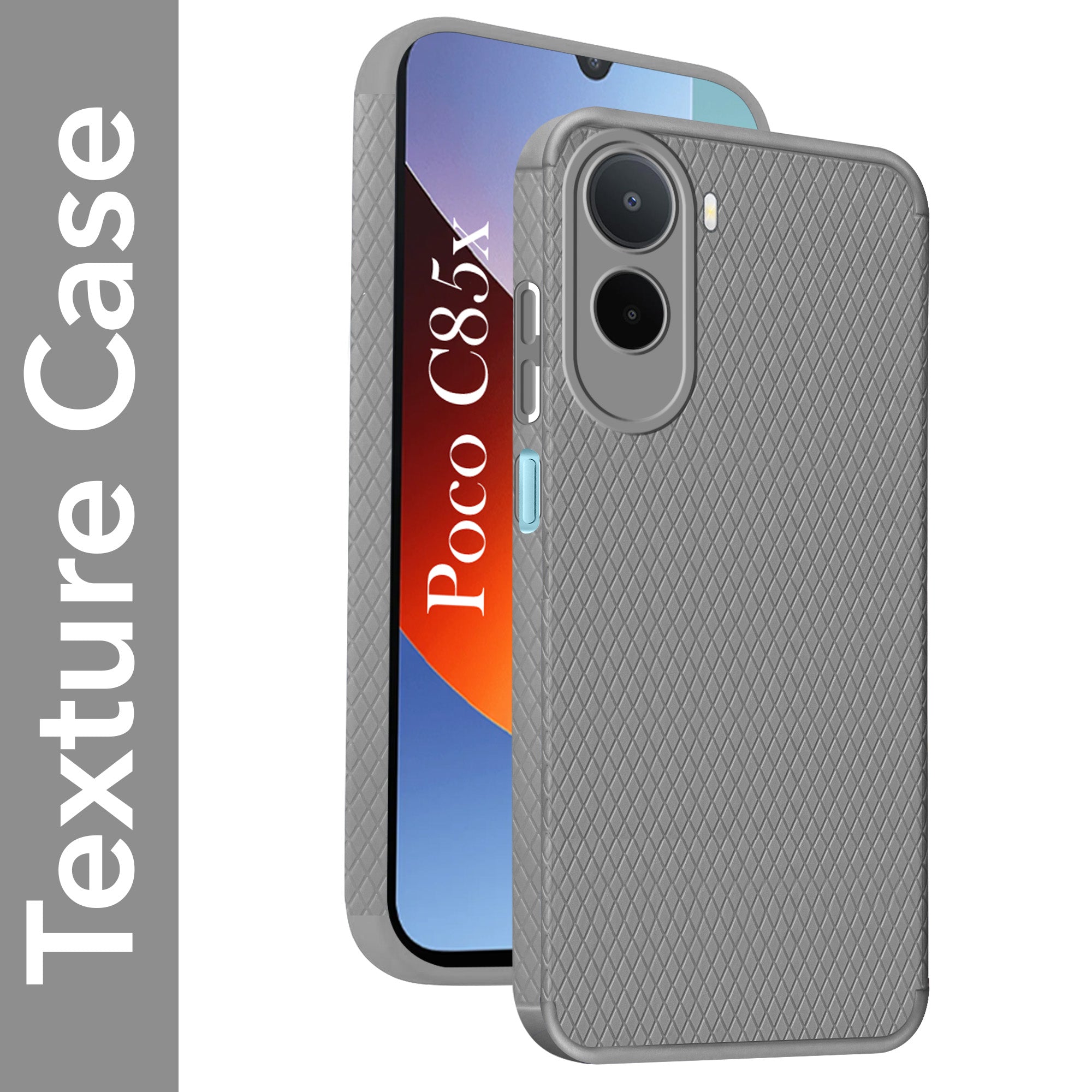 For Poco C85x 5G Back Cover Case Liquid Silicone (Camera Protection | Side Grip Texture | Soft and Flexible)