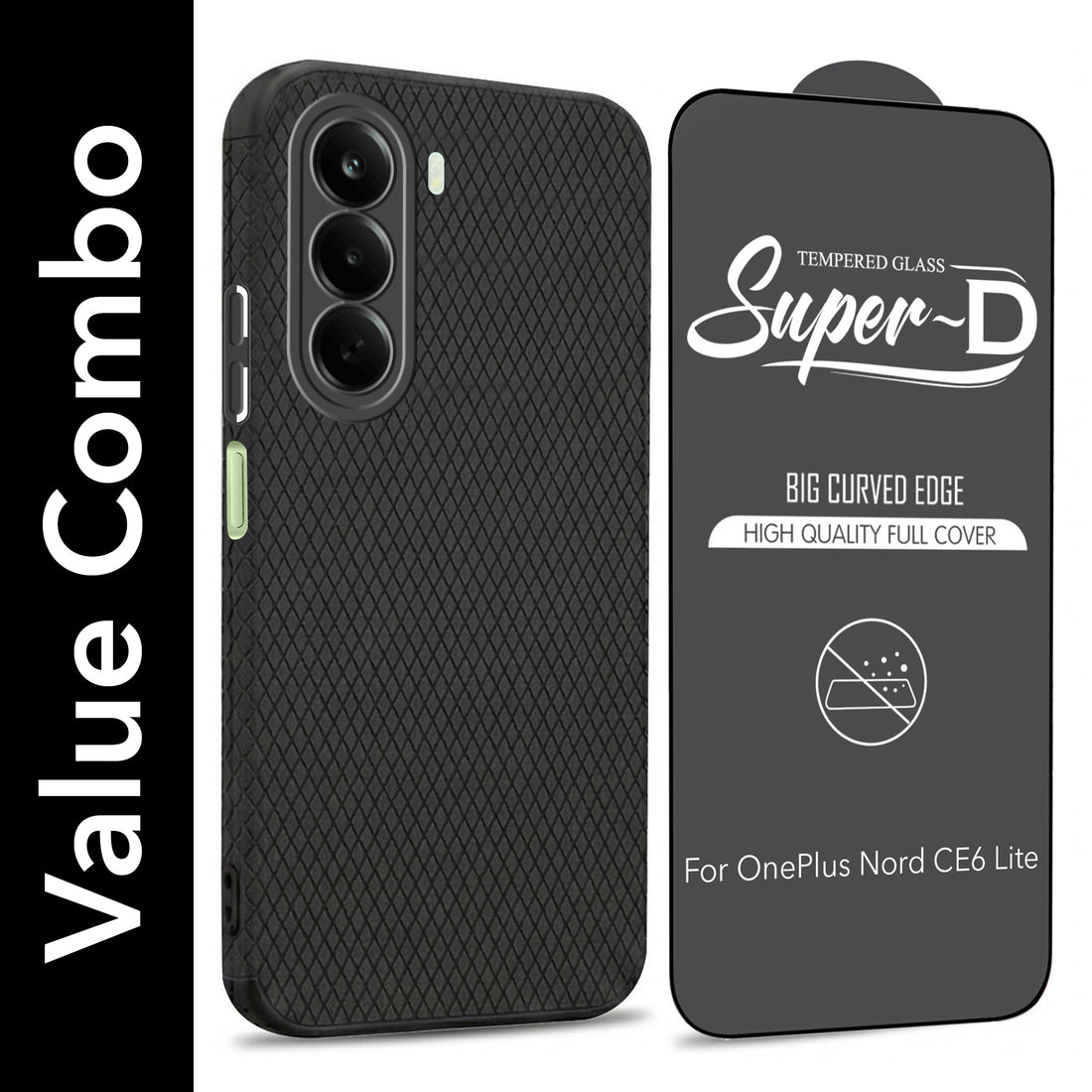 For OnePlus Nord CE 6 Lite Combo with Back Cover and 9H Tempered Glass (Liquid Silicone | Camera Protection | Oleophobic Coating Screen Glass)