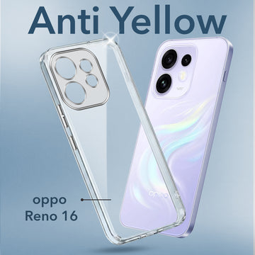 For Oppo Reno 16 Back Cover Case Lifetime Anti-Yellow Clear (Sleek Hard Crystal | Shockproof and Camera Protection)