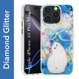For Apple iPhone 16 Pro Max Back Cover Case (Luxury Floral Glitter Cute Butterfly | Diamond Studded Camera Bump | Girls & Women Design)